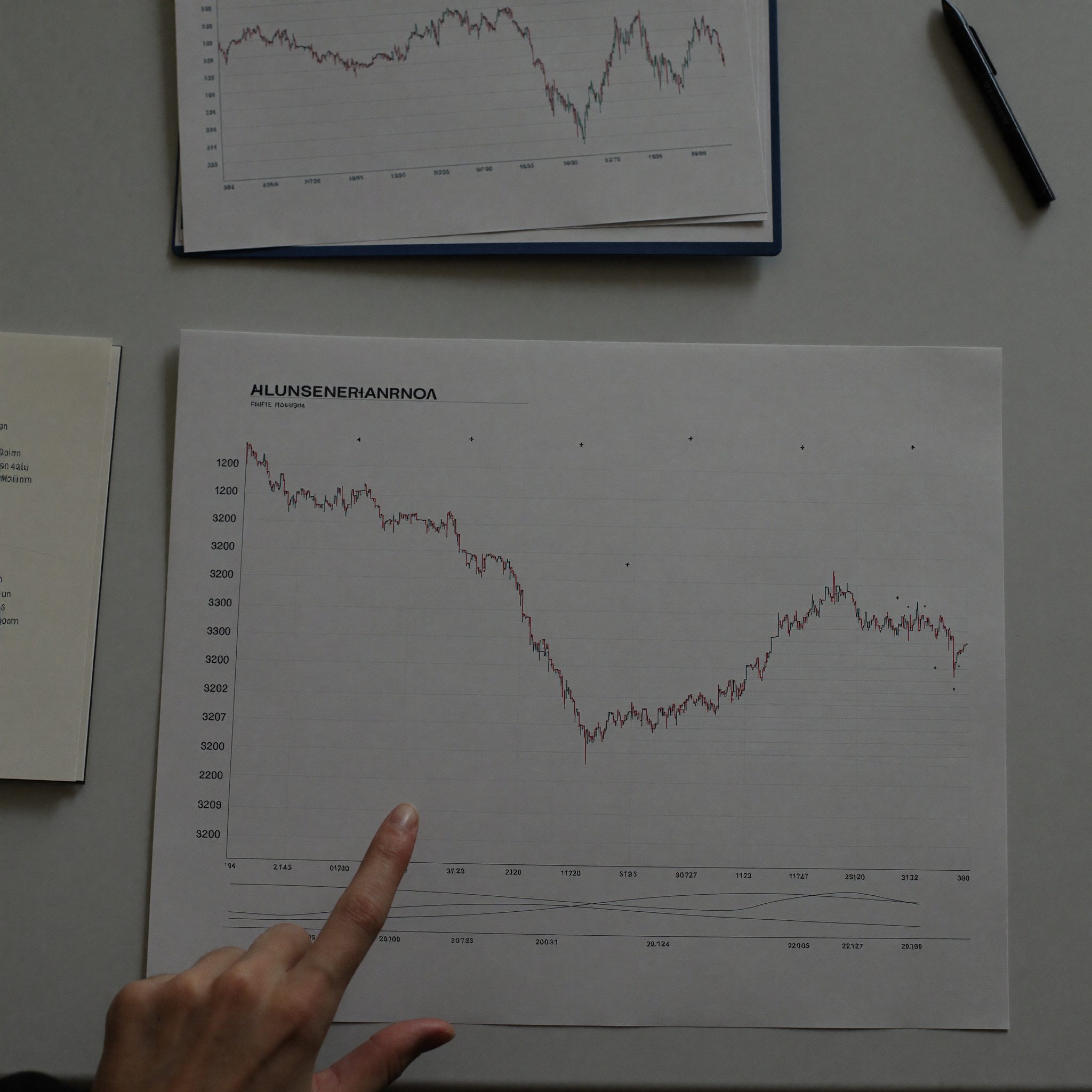 Long-term planning charts laid out on a desk